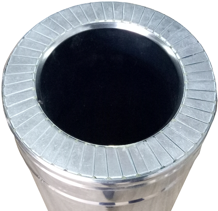 Верхня частина труби та сегментні кільця для блокування термомосту і утворення ефекту термоса.